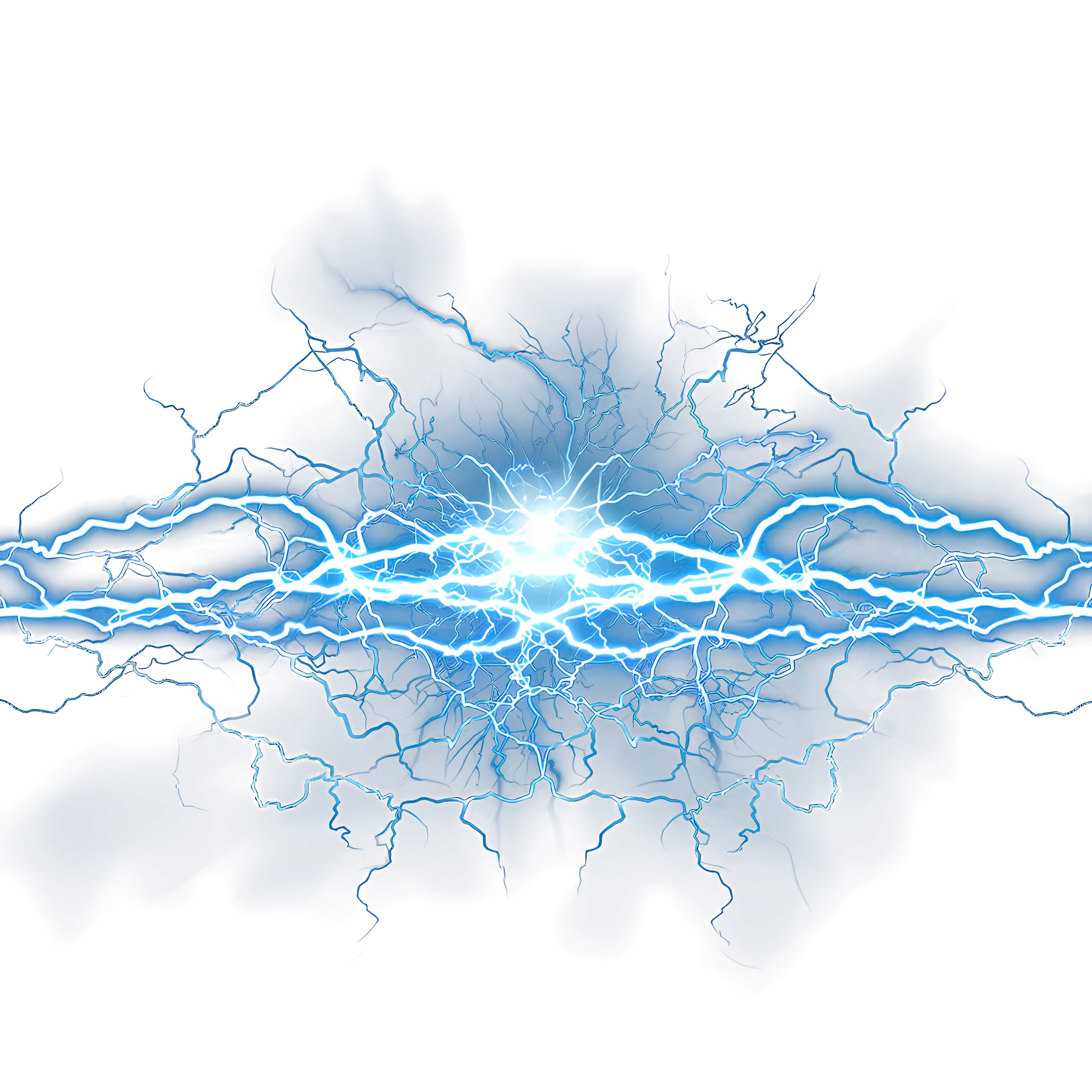 Blue Lightning and Energy Burst Effect