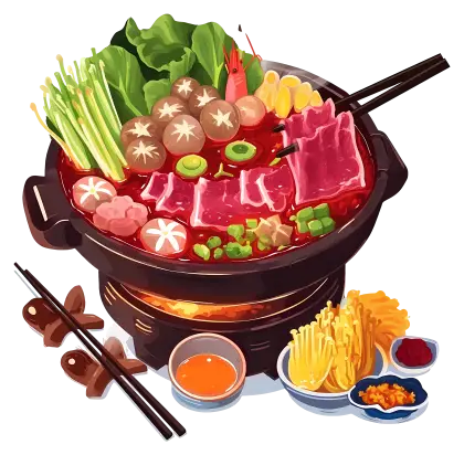Delicious Chinese Hot Pot with Fresh Ingredients