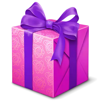 Purple Gift Box with Ribbon