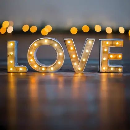 Love Typography with Lights