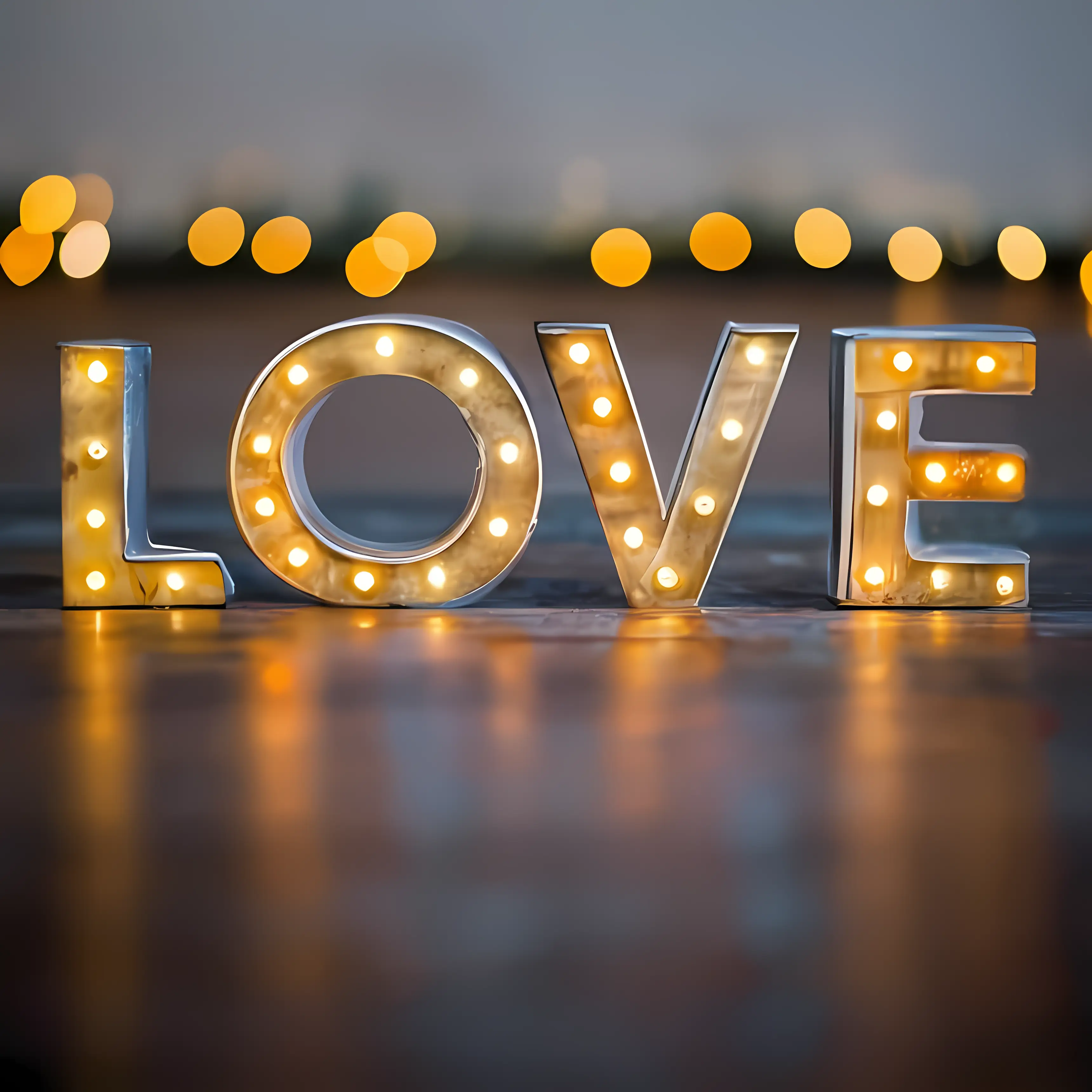 Love Typography with Lights