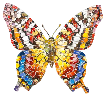 Colorful Mosaic Butterfly