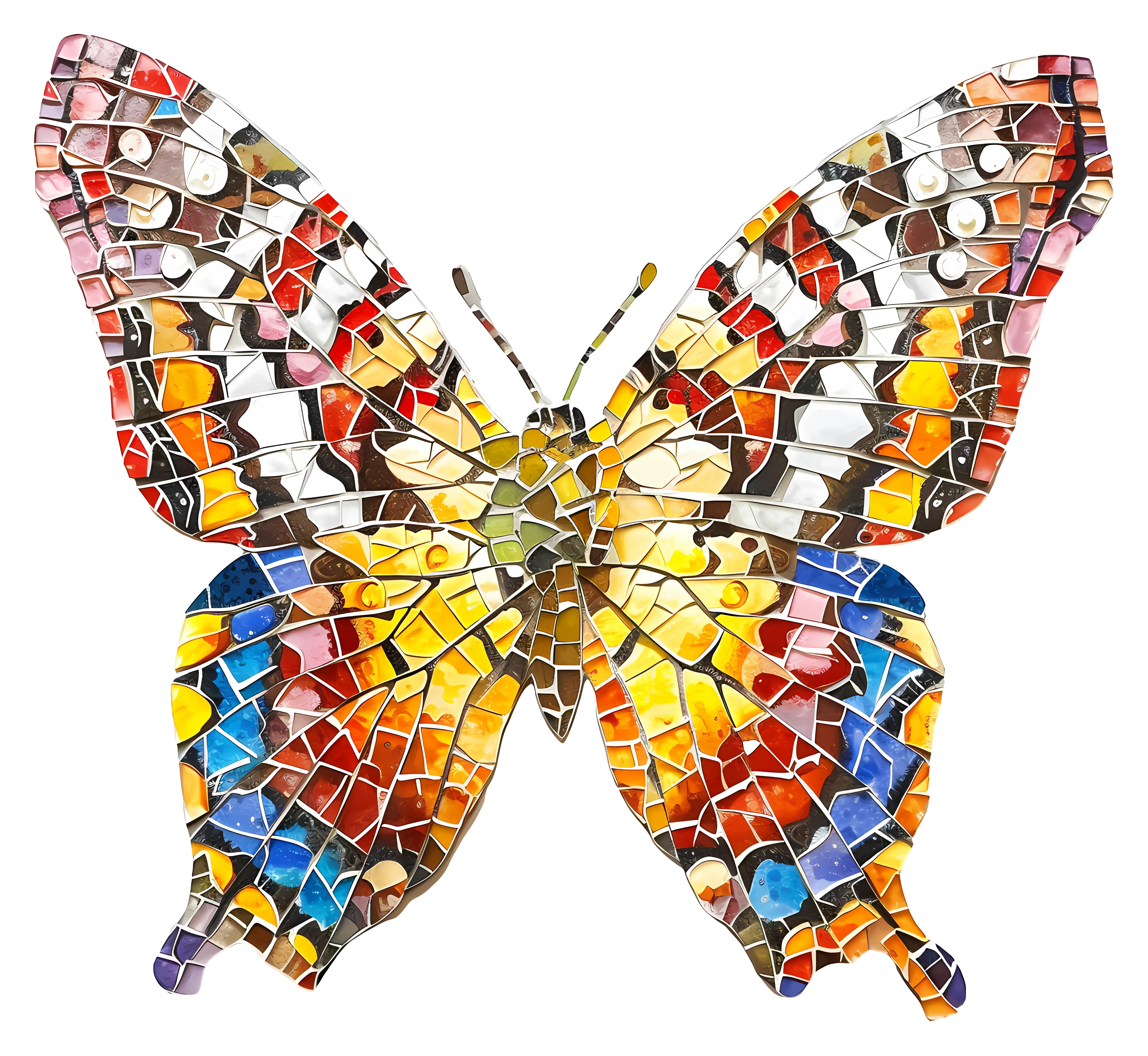 Colorful Mosaic Butterfly