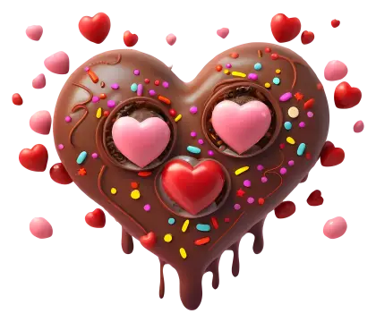Heart-Shaped Chocolate with Colorful Sprinkles