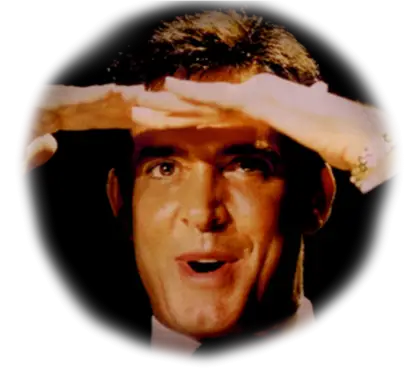 Man Looking with Hands on Forehead