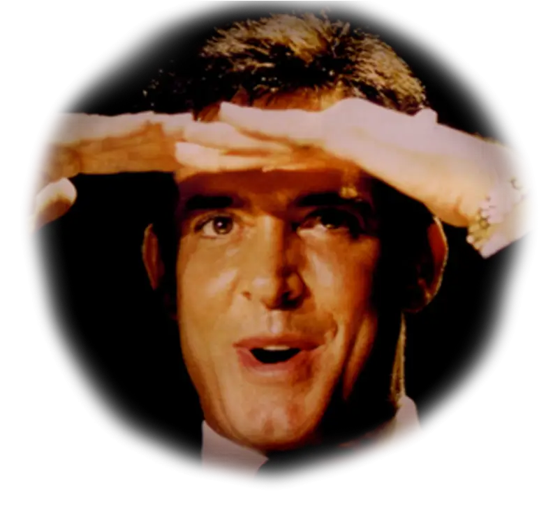Man Looking with Hands on Forehead