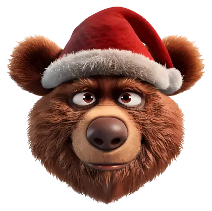 Festive Bear with Santa Hat