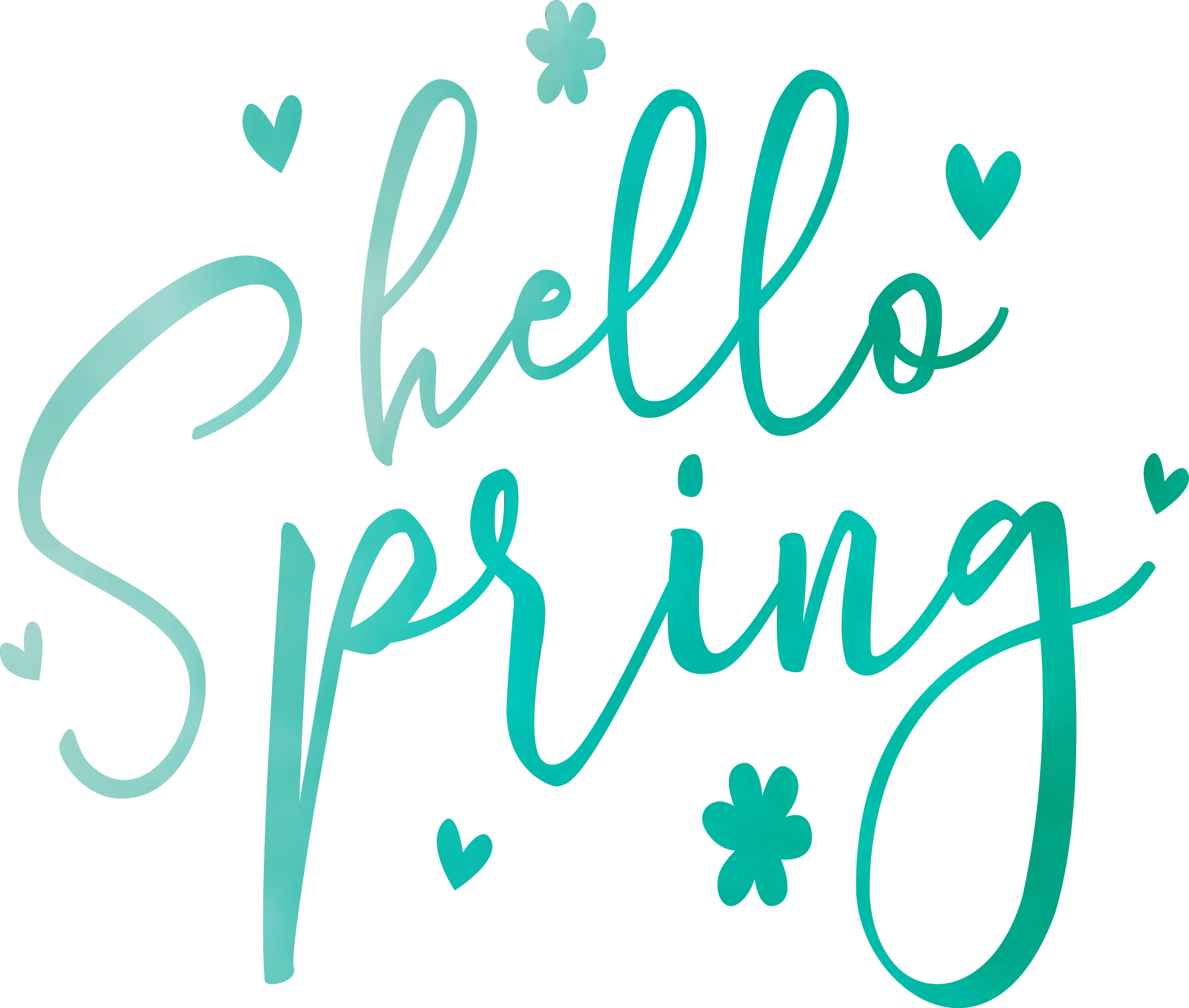 Hello Spring Decorative Typography