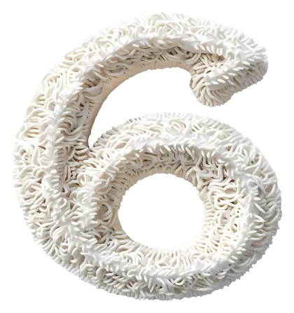 Textured Number Six in Artistic Style