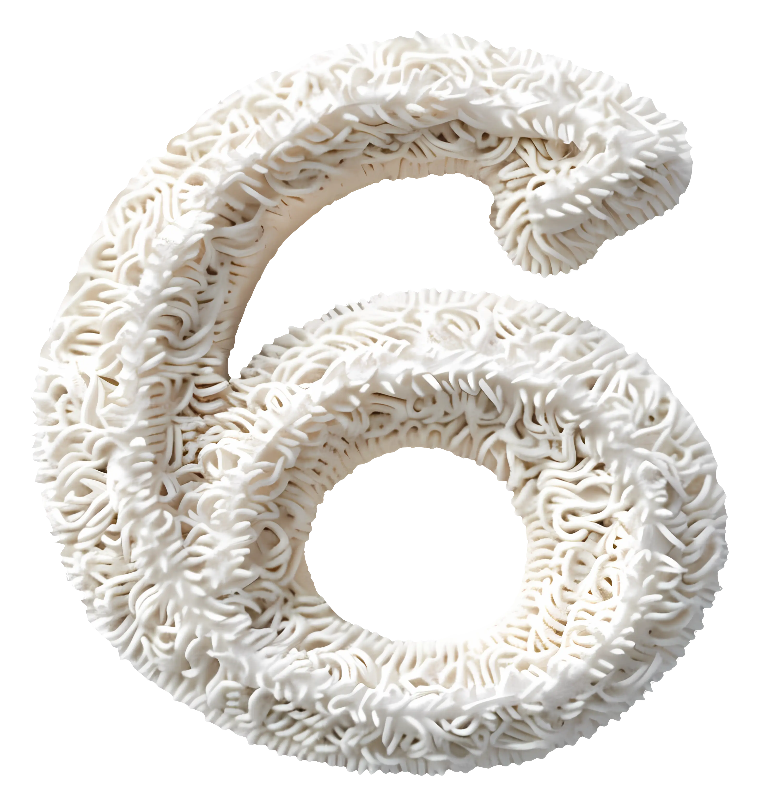 Textured Number Six in Artistic Style