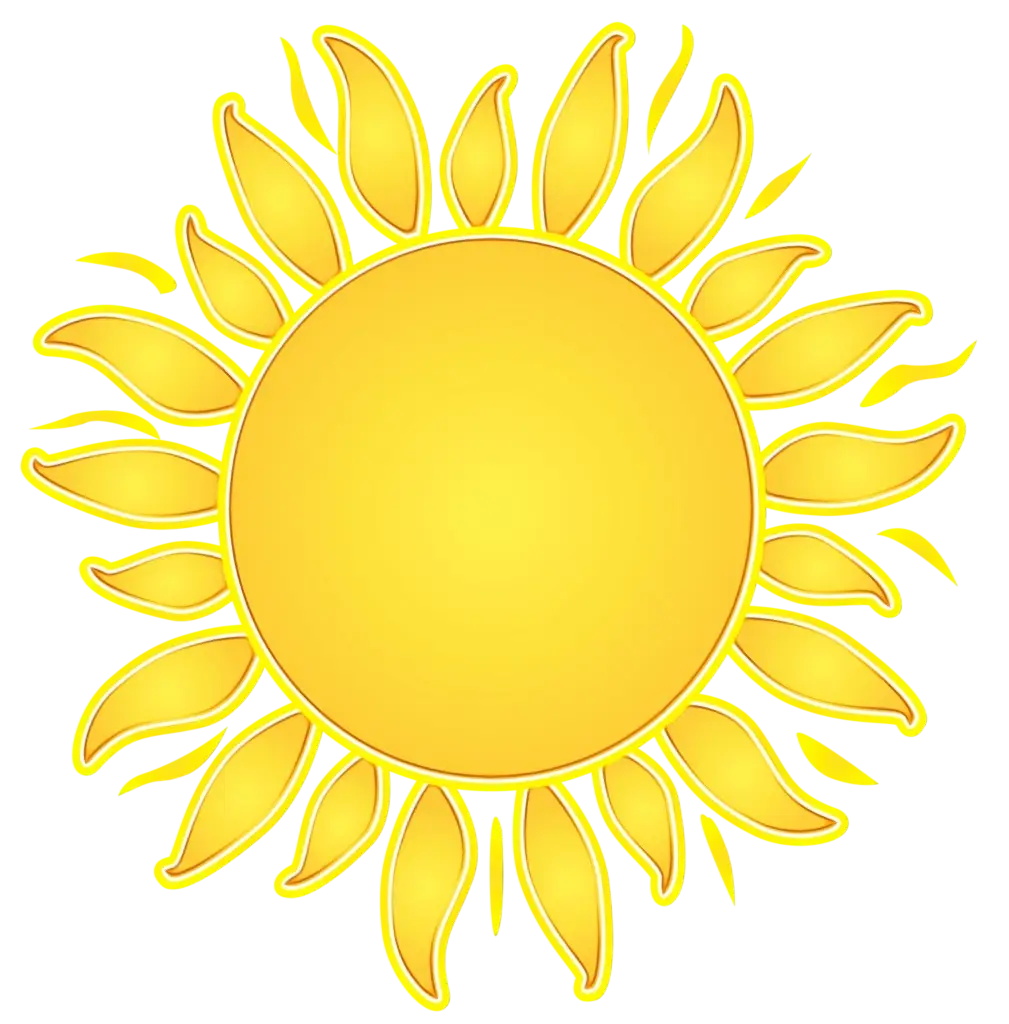 Bright Yellow Sun Illustration