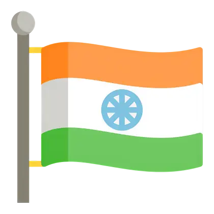 Indian Flag with Pole