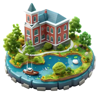 Charming Red House with Garden and Pond