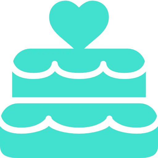 Wedding Cake Icon with Heart Topper