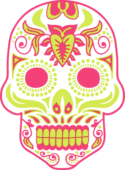 Colorful Sugar Skull Illustration for Day of the Dead