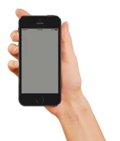 Hand Holding Smartphone with Blank Screen