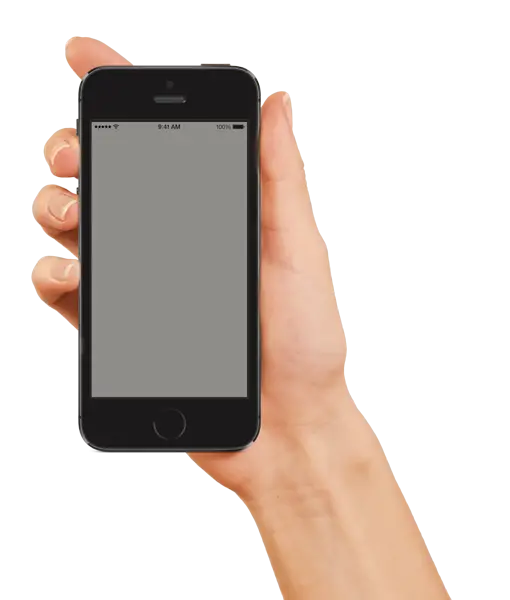 Hand Holding Smartphone with Blank Screen