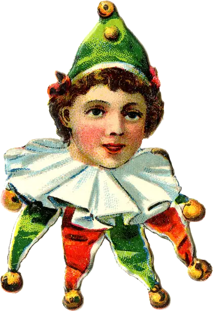 Vintage Jester Illustration in Festive Costume