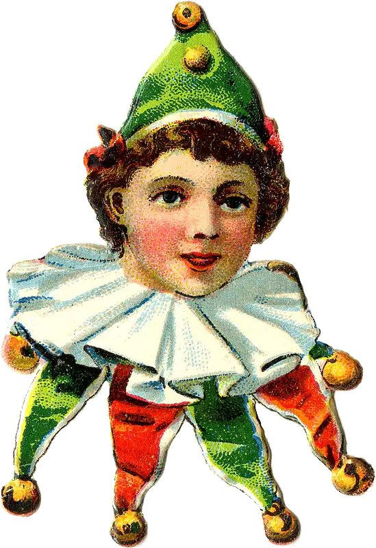 Vintage Jester Illustration in Festive Costume
