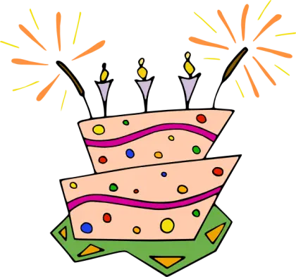 Cartoon Party Cake with Candles