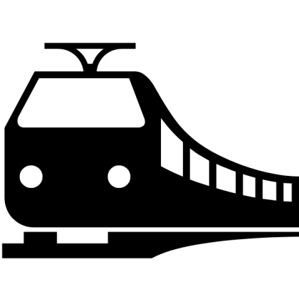 Black Train Icon Representing Transportation