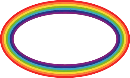 Oval Frame with Rainbow Colors