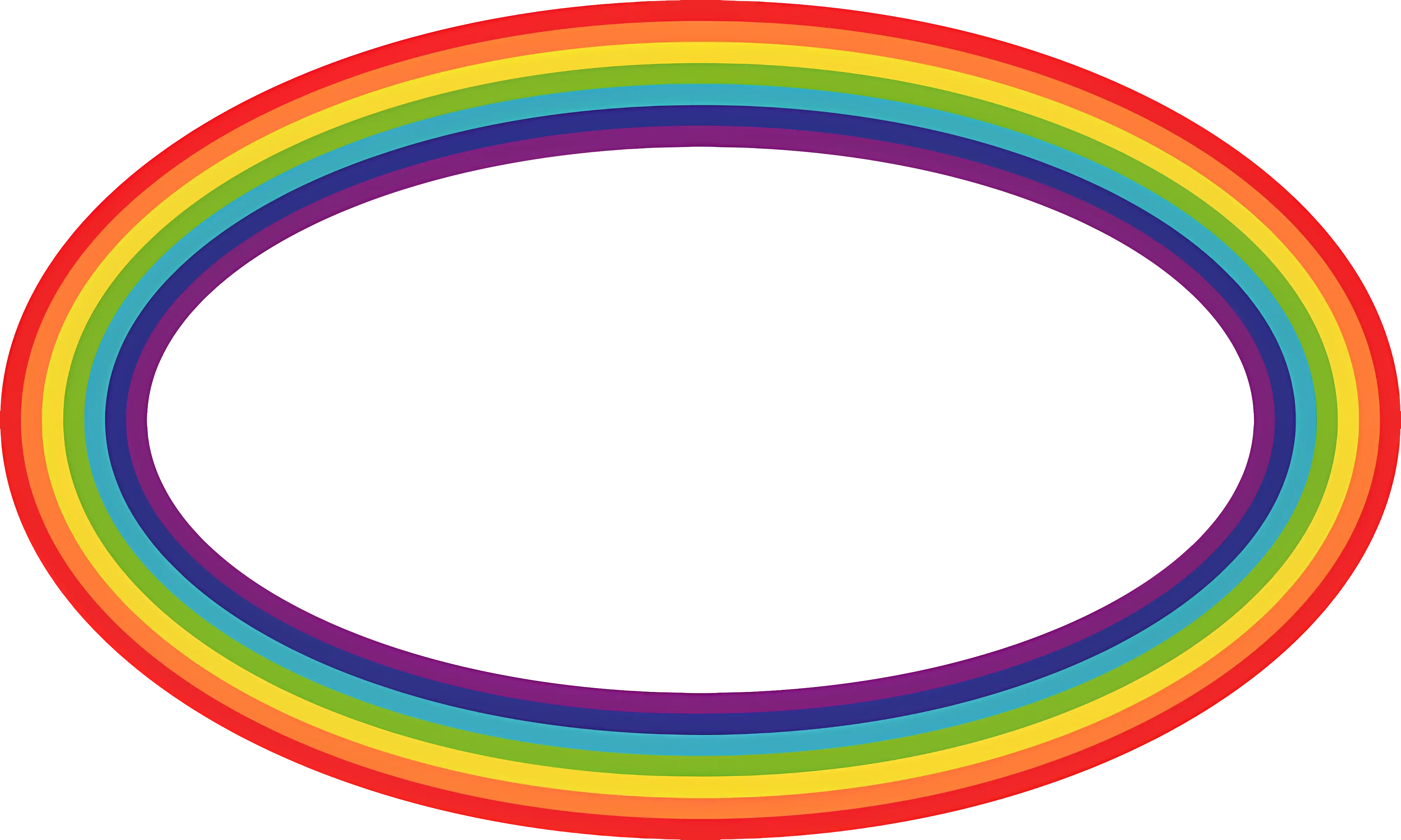 Oval Frame with Rainbow Colors
