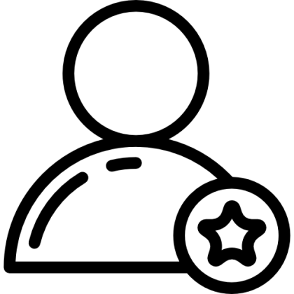 Minimalist User Icon with Star Badge