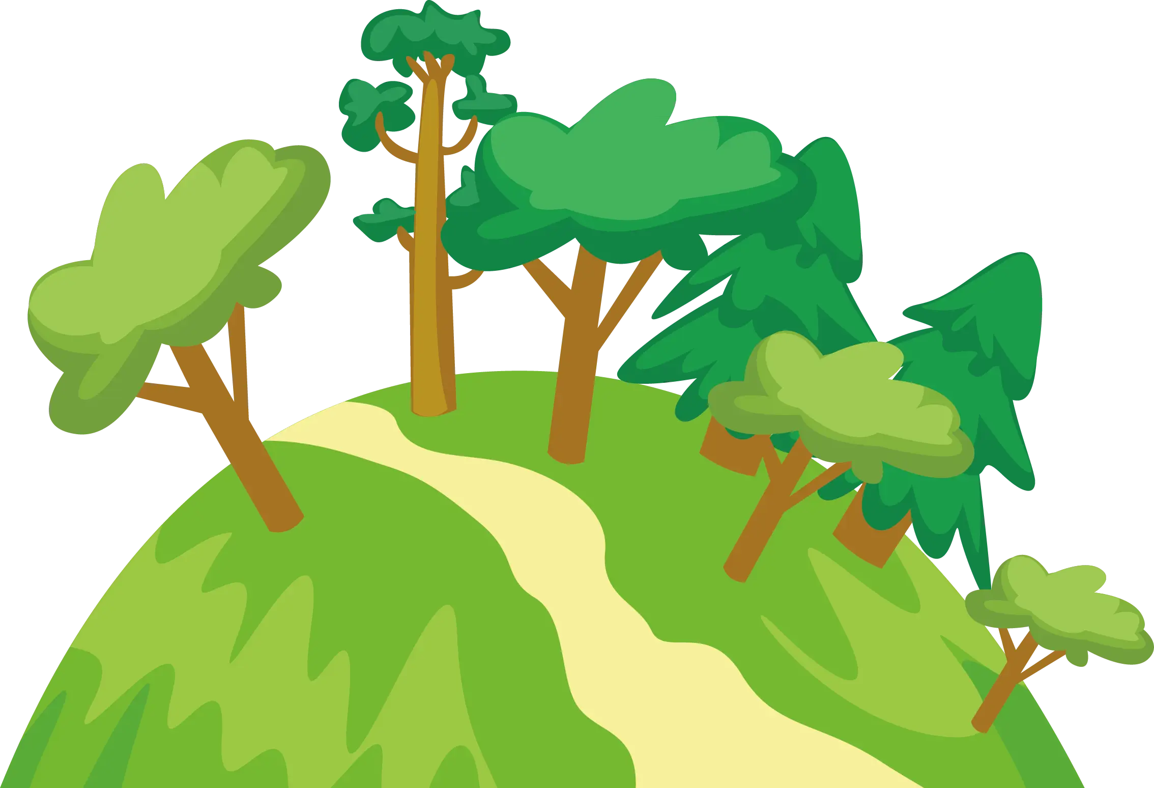 Cartoon Style Hilly Landscape