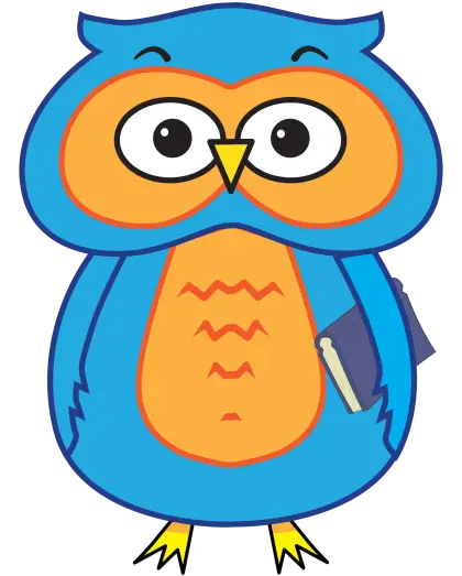 Cartoon Owl Holding a Book Illustration
