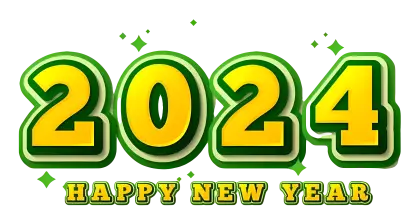 Happy New Year 2024 Text Illustration