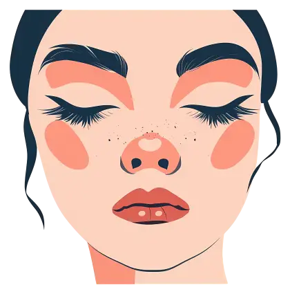 Illustration of Closed Eyes with Freckles