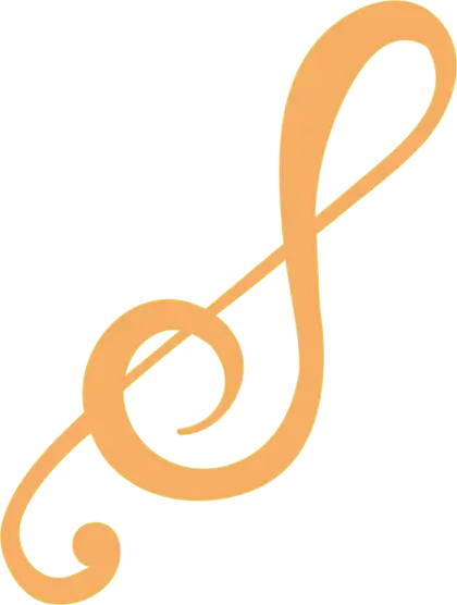 Orange Treble Clef Musical Symbol