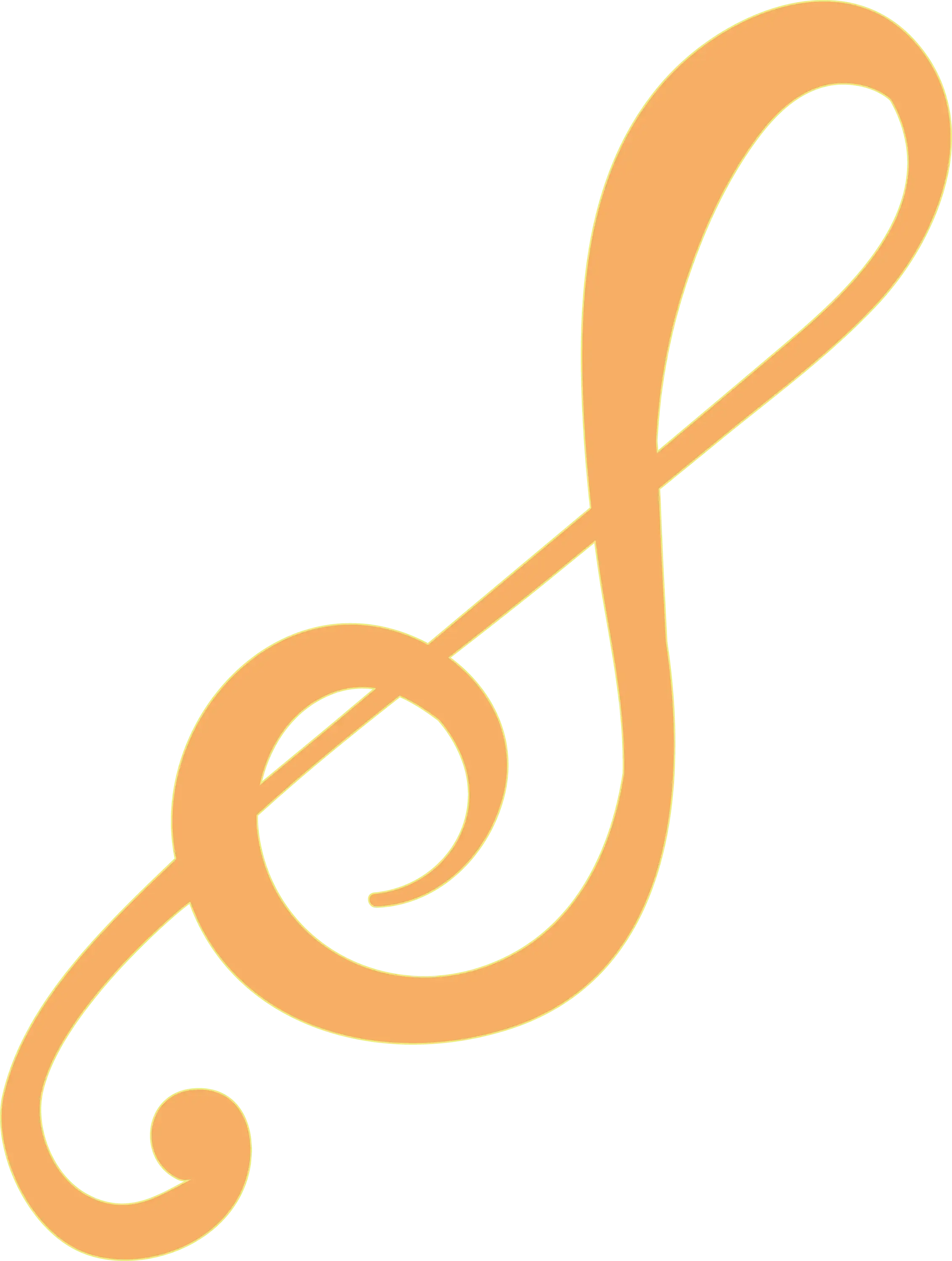 Orange Treble Clef Musical Symbol
