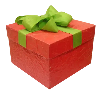 Red Gift Box with Green Ribbon
