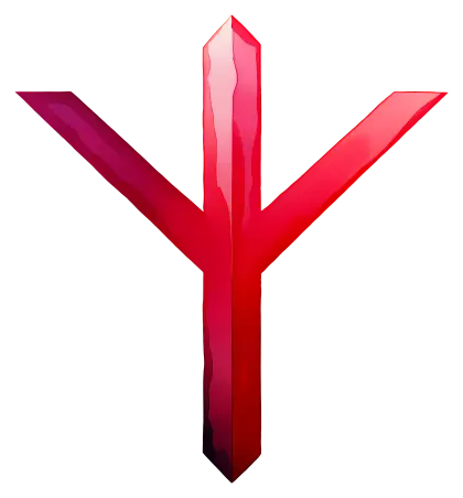 Red Y Shape Geometric Design