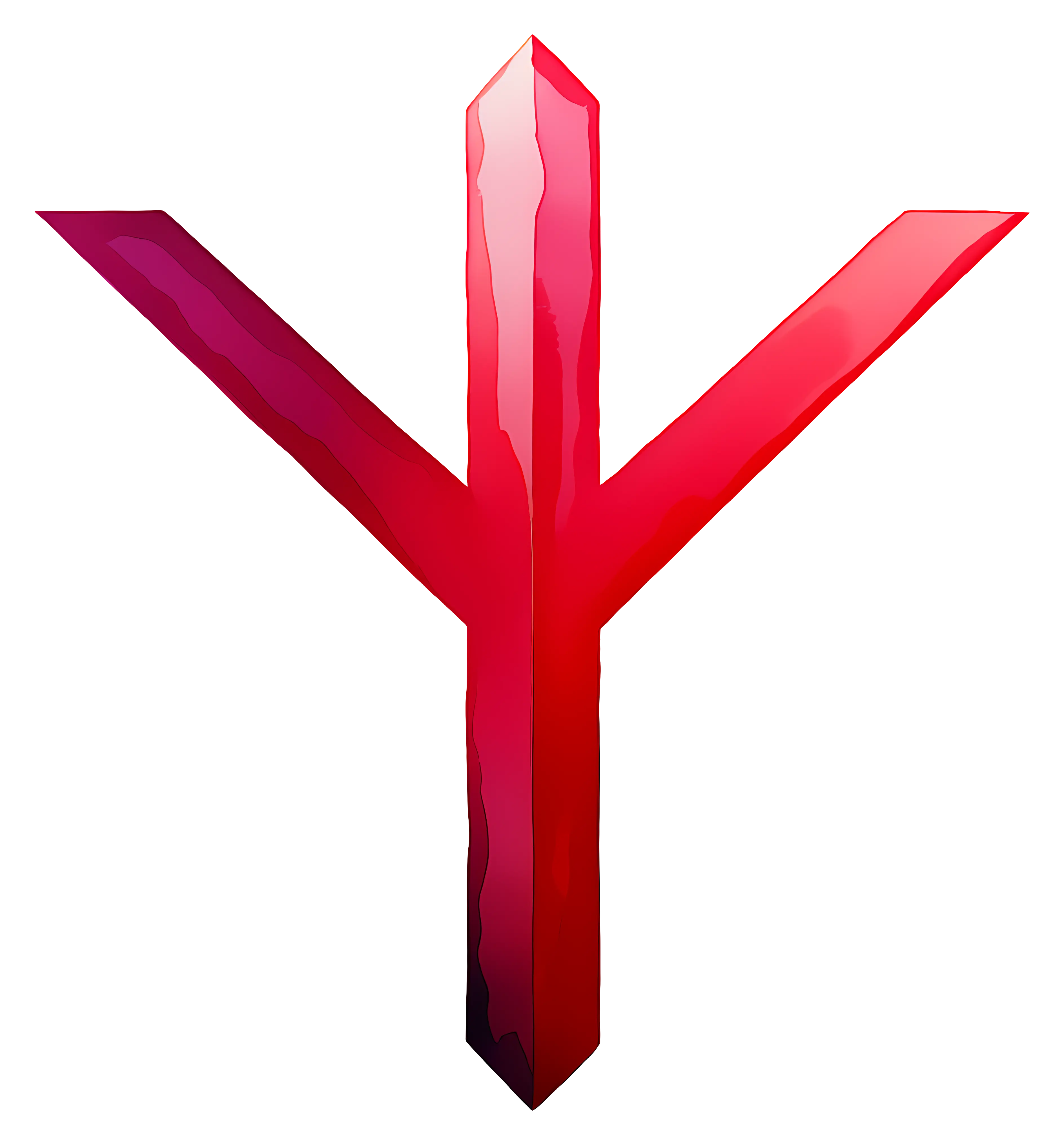 Red Y Shape Geometric Design