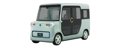 Light Blue Compact Electric Car