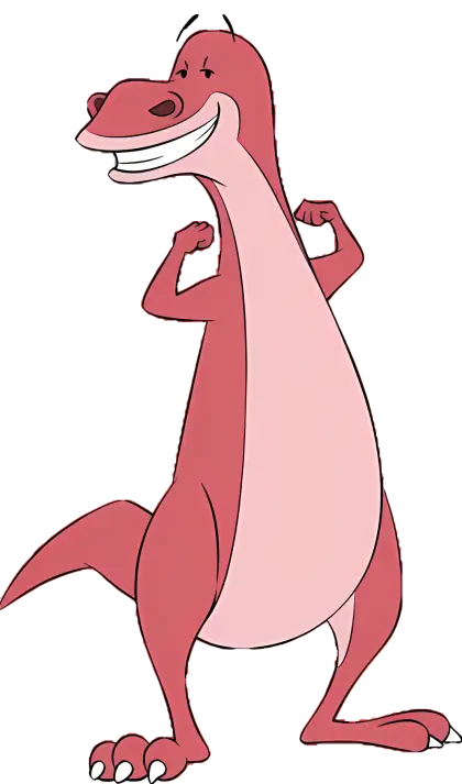 Pink Dinosaur Cartoon Character