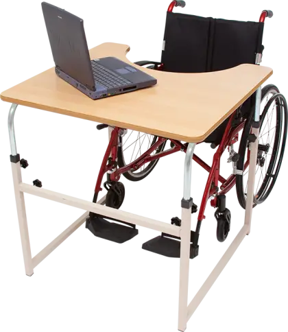 Wheelchair Accessible Desk with Laptop