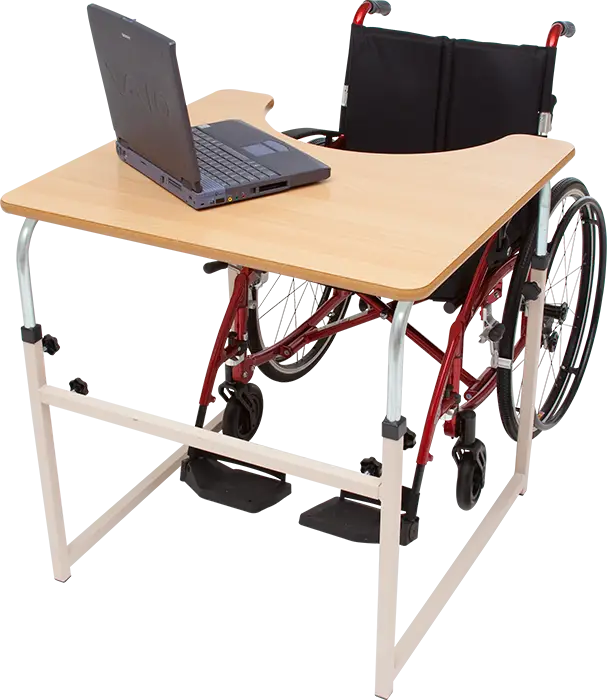 Wheelchair Accessible Desk with Laptop