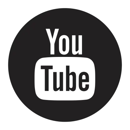 YouTube Logo in Black Circle Design