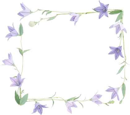Purple Floral Frame with Delicate Flowers