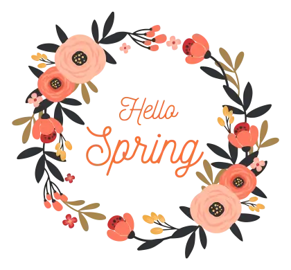 Hello Spring Wreath with Flowers