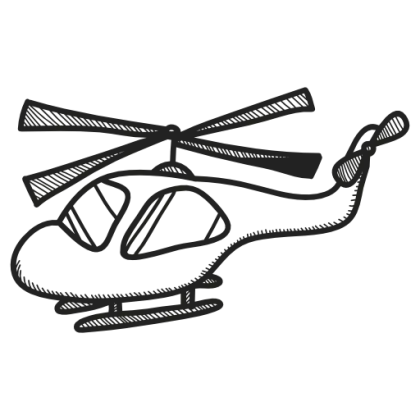 Sketched Helicopter Illustration