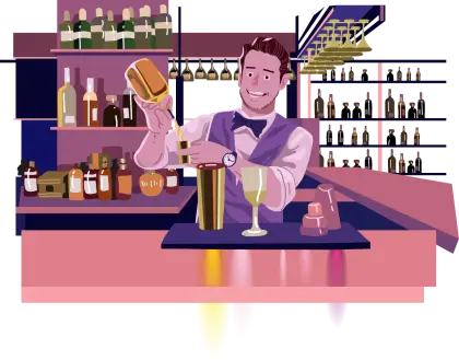Bartender Shaking Drink
