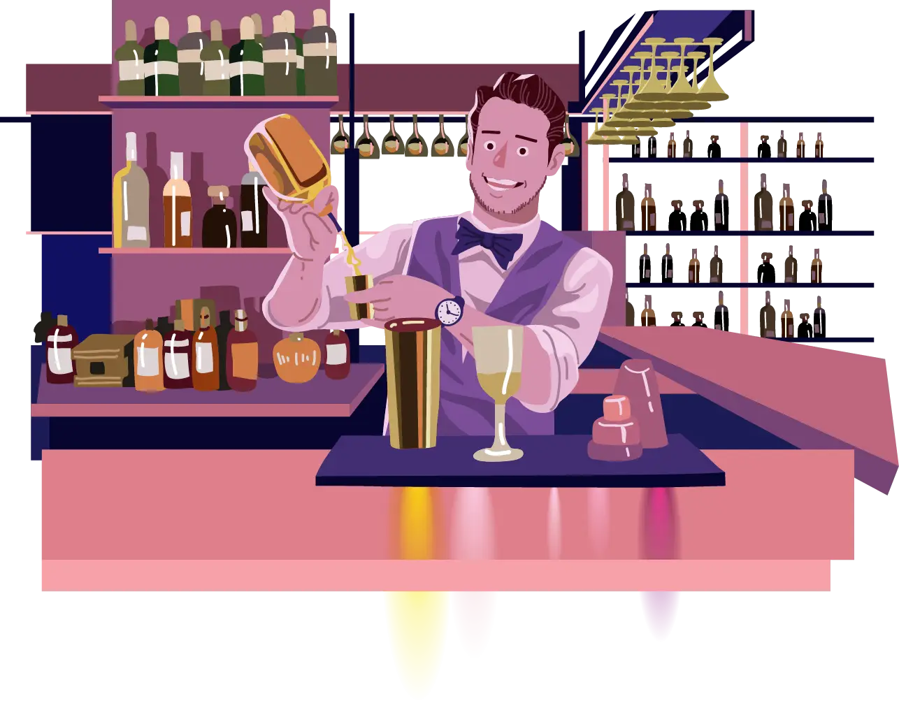Bartender Shaking Drink