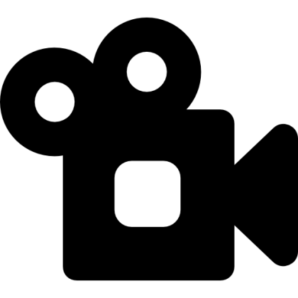 Black Video Camera Icon for Media