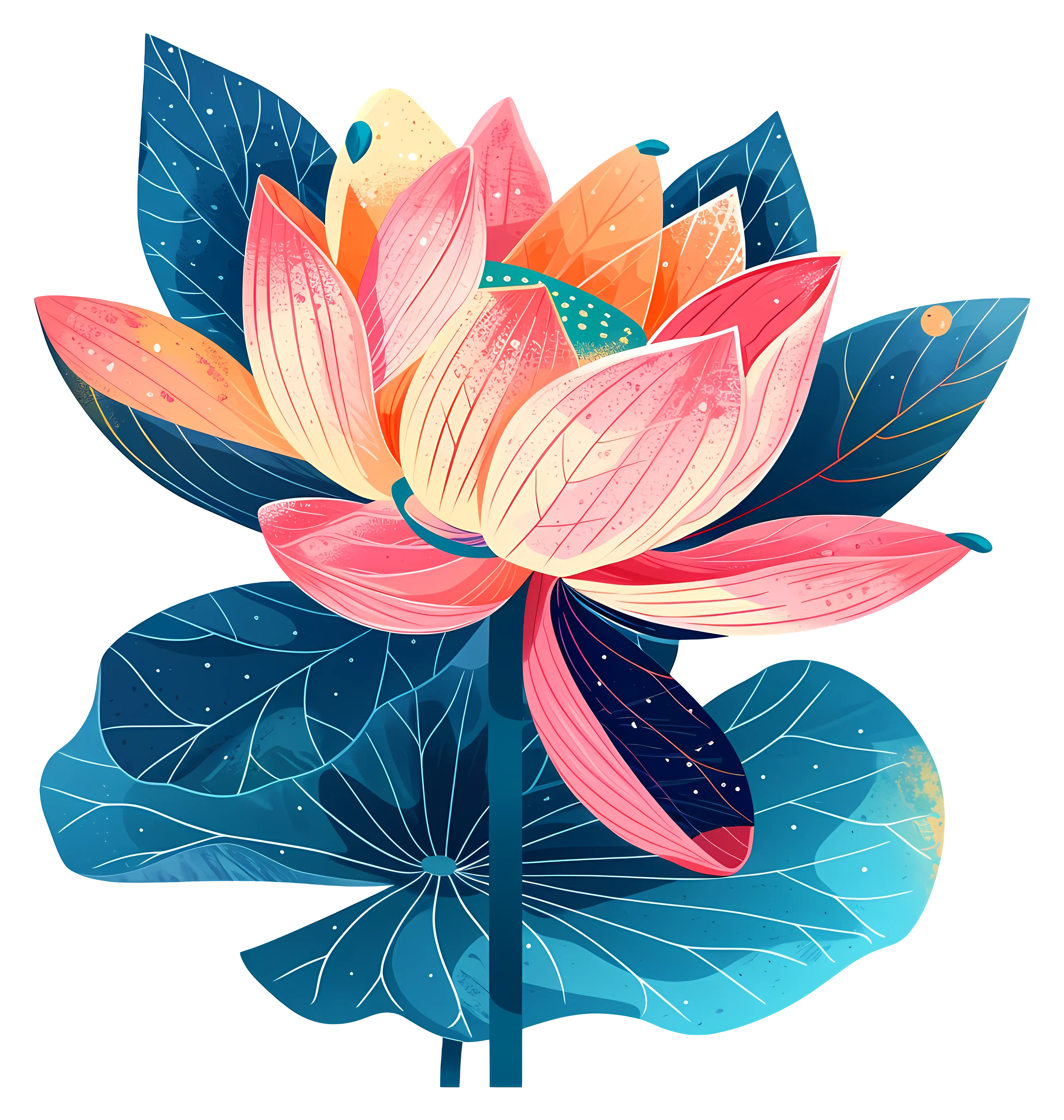 Beautiful Lotus Flower Illustration