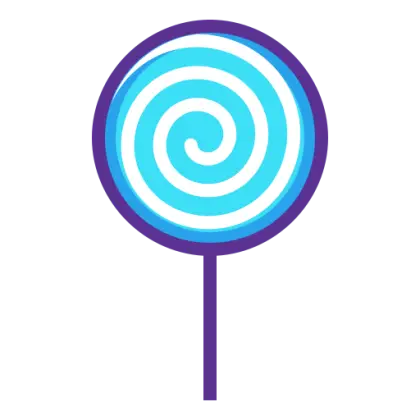 Blue Swirled Lollipop Design